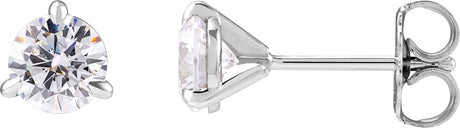 14K Gold Round Lab-Grown Diamond Cocktail-Style Stud Earrings - White Gold