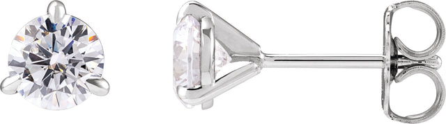 14K Gold Round Lab-Grown Diamond Cocktail-Style Stud Earrings - White Gold