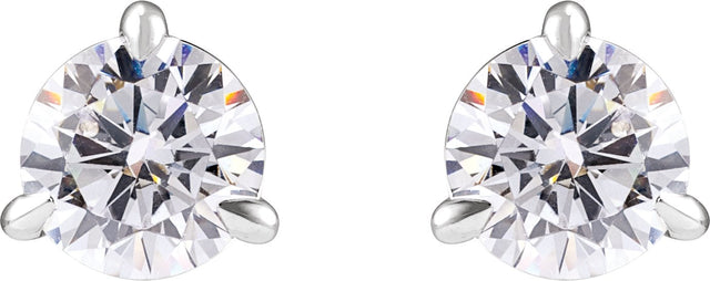 14K Gold Round Lab-Grown Diamond Cocktail-Style Stud Earrings - White Gold - view 2