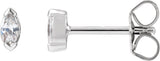 14K Gold Marquise Lab-Grown Diamond Stud Earrings - White Gold