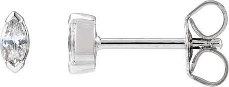 14K Gold Marquise Lab-Grown Diamond Stud Earrings - White Gold