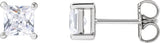 14K Gold Square Lab-Grown Diamond Stud Earrings - White Gold