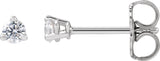 14K Gold Round Lab-Grown Diamond Stud Earrings - White Gold