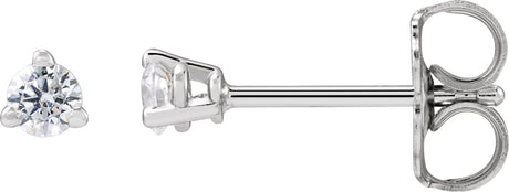 14K Gold Round Lab-Grown Diamond Stud Earrings - White Gold