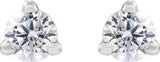 14K Gold Round Lab-Grown Diamond Stud Earrings - White Gold - view 2