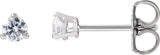 14K Gold Round Lab-Grown Diamond Stud Earrings - White Gold