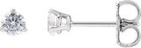 14K Gold Round Lab-Grown Diamond Stud Earrings - White Gold