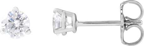 14K Gold Round Lab-Grown Diamond Stud Earrings - White Gold