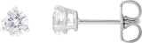 14K Gold Round Lab-Grown Diamond Stud Earrings - White Gold