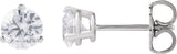 14K Gold Round Lab-Grown Diamond Stud Earrings - White Gold