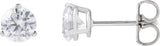 14K Gold Round Lab-Grown Diamond Stud Earrings - White Gold