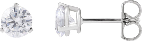 14K Gold Round Lab-Grown Diamond Stud Earrings - White Gold