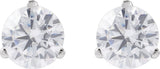 14K Gold Round Lab-Grown Diamond Stud Earrings - White Gold - view 2