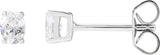 14K Gold Oval Lab-Grown Diamond Stud Earrings - White Gold