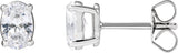 14K Gold Oval Lab-Grown Diamond Stud Earrings - White Gold