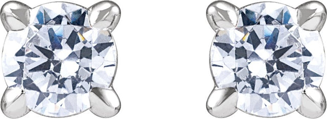 14K Gold Lab-Grown Diamond Round Cocktail-Style Stud Earrings - White Gold - view 2