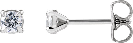 14K Gold Lab-Grown Diamond Round Cocktail-Style Stud Earrings - White Gold