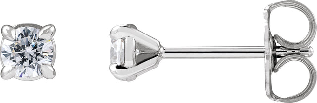 14K Gold Lab-Grown Diamond Round Cocktail-Style Stud Earrings - White Gold