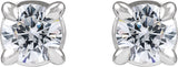 14K Gold Lab-Grown Diamond Round Cocktail-Style Stud Earrings - White Gold - view 2