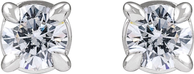 14K Gold Lab-Grown Diamond Round Cocktail-Style Stud Earrings - White Gold - view 2