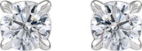 14K Gold Lab-Grown Diamond Round Cocktail-Style Stud Earrings - White Gold - view 2