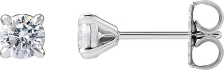 14K Gold Lab-Grown Diamond Round Cocktail-Style Stud Earrings - White Gold