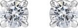 14K Gold Lab-Grown Diamond Round Cocktail-Style Stud Earrings - White Gold - view 2
