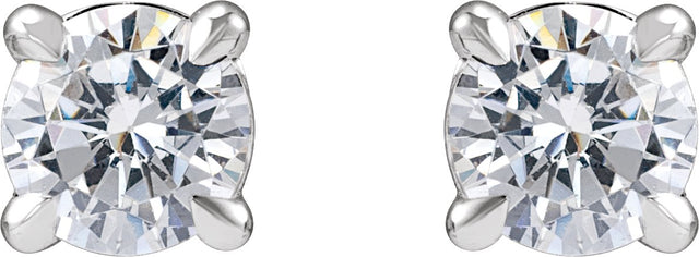 14K Gold Lab-Grown Diamond Round Cocktail-Style Stud Earrings - White Gold - view 2