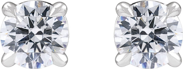 14K Gold Lab-Grown Diamond Round Cocktail-Style Stud Earrings - White Gold - view 2