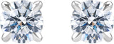 14K Gold Lab-Grown Diamond Round Cocktail-Style Stud Earrings - White Gold - view 2