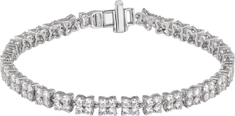 14K Gold Round Lab-Grown Diamond Line Bracelet – 5 1/3 CTW - White Gold