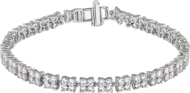 14K Gold Round Lab-Grown Diamond Line Bracelet – 5 1/3 CTW - White Gold