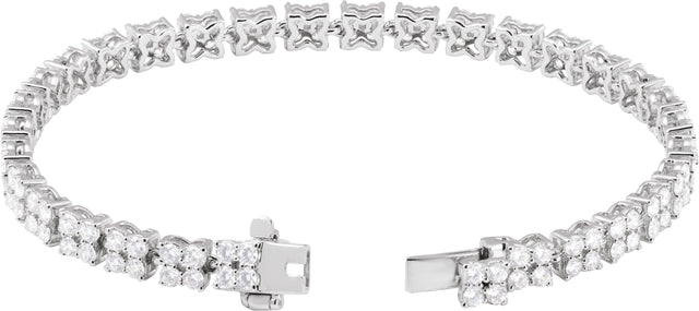 14K Gold Round Lab-Grown Diamond Line Bracelet – 5 1/3 CTW - White Gold - view 2