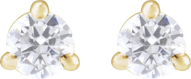 14K Gold Round Lab-Grown Diamond Cocktail-Style Stud Earrings - Yellow Gold - view 2