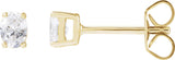 14K Gold Oval Lab-Grown Diamond Stud Earrings - Yellow Gold