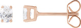 14K Gold Oval Lab-Grown Diamond Stud Earrings - Rose Gold