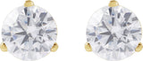 14K Gold Round Lab-Grown Diamond Stud Earrings - Yellow Gold - view 2