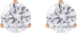 14K Gold Round Lab-Grown Diamond Stud Earrings - Rose Gold - view 2