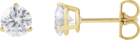 14K Gold Round Lab-Grown Diamond Stud Earrings - Yellow Gold