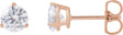 14K Gold Round Lab-Grown Diamond Stud Earrings - Rose Gold