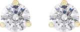 14K Gold Round Lab-Grown Diamond Stud Earrings - Yellow Gold - view 2