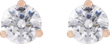 14K Gold Round Lab-Grown Diamond Stud Earrings - Rose Gold - view 2
