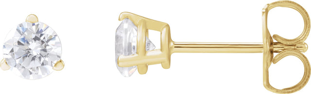 14K Gold Round Lab-Grown Diamond Stud Earrings - Yellow Gold