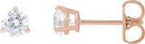 14K Gold Round Lab-Grown Diamond Stud Earrings - Rose Gold