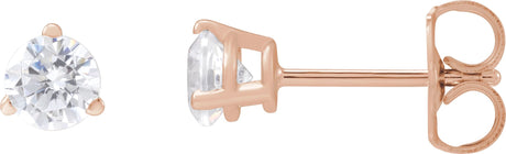 14K Gold Round Lab-Grown Diamond Stud Earrings - Rose Gold