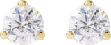 14K Gold Round Lab-Grown Diamond Stud Earrings - Yellow Gold - view 2
