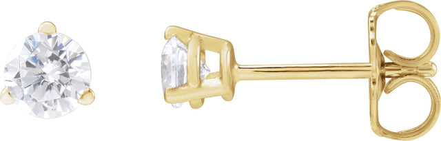 14K Gold Round Lab-Grown Diamond Stud Earrings - Yellow Gold