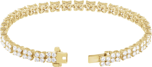 14K Gold Round Lab-Grown Diamond Line Bracelet – 5 1/3 CTW - Yellow Gold - view 3