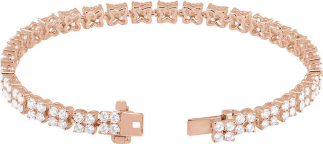 14K Gold Round Lab-Grown Diamond Line Bracelet – 5 1/3 CTW - Rose Gold - view 3