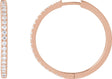 14K Gold Round Lab-Grown Diamond Hoop Earrings - Rose Gold